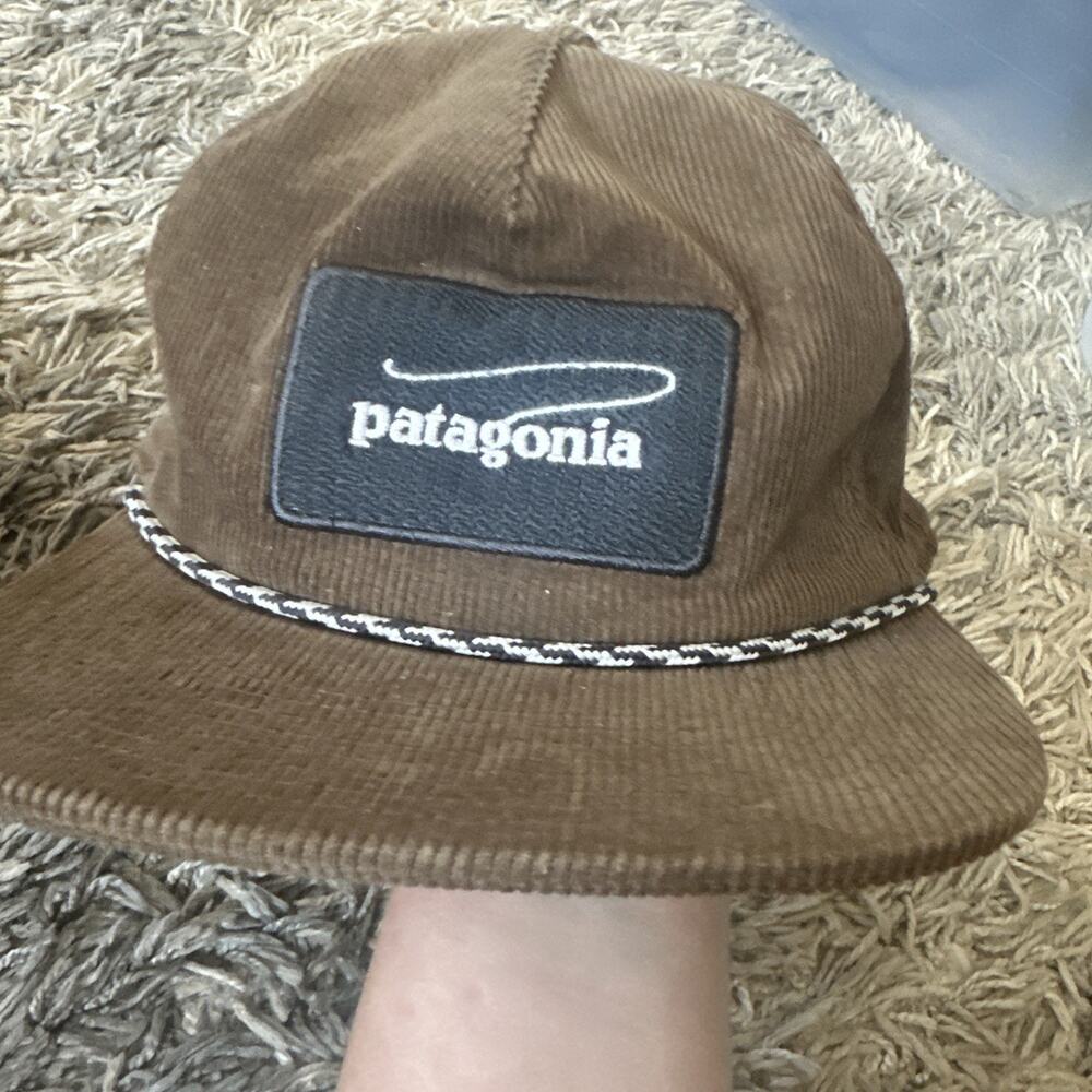 Patagonia Hat Fly Catcher Topsoil Brown Casting Logo Corduroy Adjustable